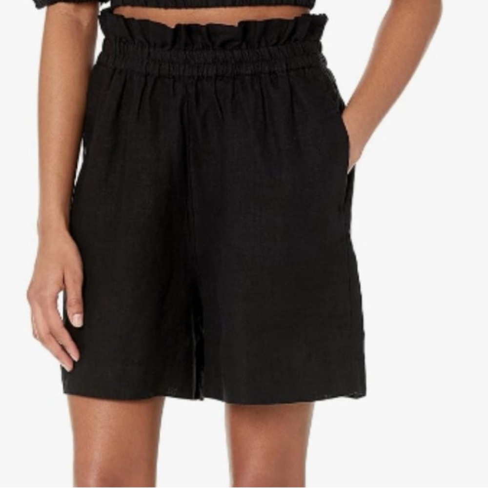 The Drop Priya High Waist Linen Shorts NWT